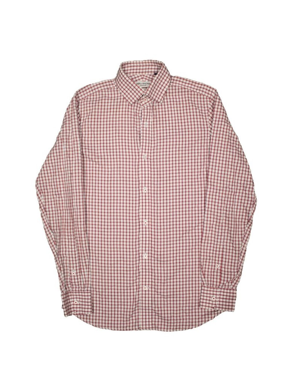 Spier & Mackay Handmade Dress Shirt Slim Check Long Sleeve Cotton 15.5 Medium